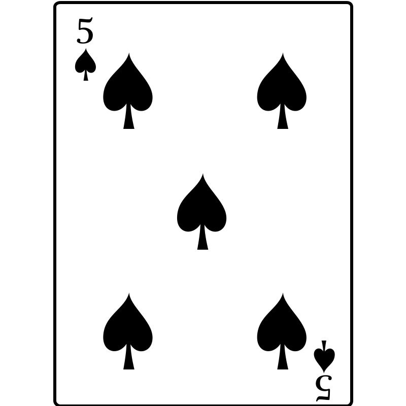 Spillekortet spar 5