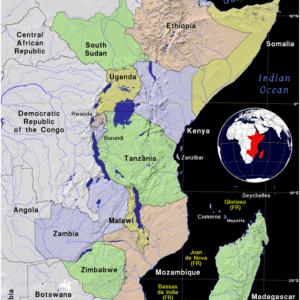 Kort over Østafrika
